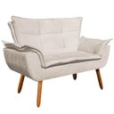 Ver imagem 2 de Kit Namoradeira 02 Poltronas Opala Suede Bege