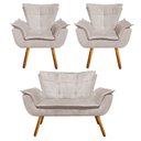 Ver mais imagens de Kit Namoradeira 02 Poltronas Opala Suede Bege