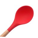 Ver imagem 3 de Kit 3 Colher de Silicone com Cabo de Madeira 32 Cm Vermelha-