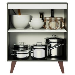 Balcão Armário de Cozinha 70 cm 2 Portas Preto Reims Madesa - 4