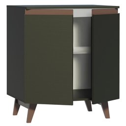Balcão Armário de Cozinha 70 cm 2 Portas Preto Reims Madesa - 5