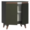 Ver imagem 5 de Balcão Armário de Cozinha 70 cm 2 Portas Preto Reims Madesa
