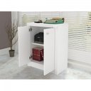 Ver imagem 3 de Conjunto 4 Peças com 1 Mesa em L 1 Balcão 1 Gaveteiro 1 Estante Espresso Móveis Branco