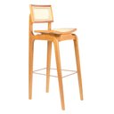 Ver imagem 1 de Banqueta Milão Alta Assento e Encosto em Palhinha Amêndoa