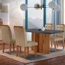 Ver imagem 1 de Sala de Jantar Mesa Olímpia 120cm Mdf Canto Reto com 4 Cadeiras Carol Moderna