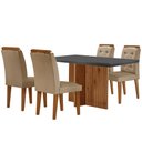 Ver imagem 2 de Sala de Jantar Mesa Olímpia 120cm Mdf Canto Reto com 4 Cadeiras Carol Moderna