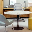Ver imagem 2 de Mesa de Jantar Tulipa Saarinen Redonda 140 Cm Mármore Branco Extra Cor Preto