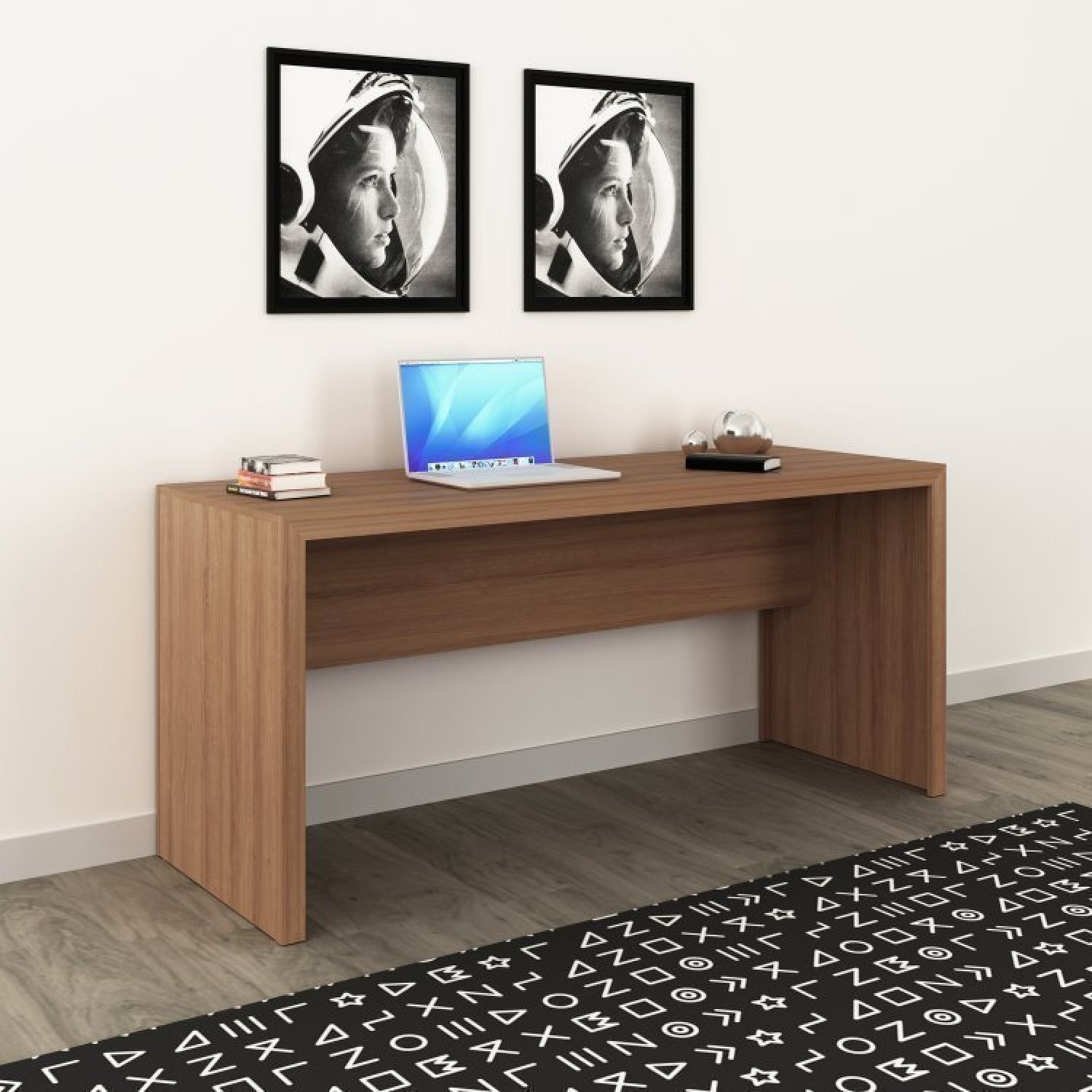 Conjunto Home Office 4 Peças com 1 Mesa 1 Balcão 1 Estante 1 Gaveteiro Espresso Móveis - 14