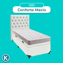 Ver imagem 4 de Cama Box Bau + Colchão Solteiro D23 D23 Inducol + Cabeceira Estofada