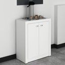 Ver imagem 2 de Conjunto 4 Peças com 1 Mesa 1 Balcão 1 Estante 1 Gaveteiro Espresso Móveis Branco