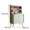 Ver imagem 3 de Aparador Buffet Cantinho do Café Dolce Efeito Ripado com 2 Portas - Movelove