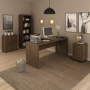 Ver imagem 1 de Kit 4 Peças com 1 Mesa 1 Balcão 1 Estante 1 Gaveteiro Espresso Móveis