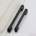 Ver imagem 3 de 2 Puxador em Aço Liso 12,8cm Preto Fosco Gaveta Armário