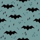 Ver imagem 1 de Papel de Parede Decorativo Baby Morceguinhos Pretos com Fundo Verde Claro 3,0m