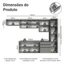 Ver imagem 3 de Armário de Cozinha Completa 300cm Suspensa Cinza Nice Madesa 10