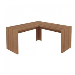 Kit 5 Peças com Mesa em L, Armário Alto, Gaveteiro, Estante e Armário Baixo Espresso Móveis - 14