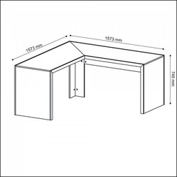 Kit 5 Peças com Mesa em L, Armário Alto, Gaveteiro, Estante e Armário Baixo Espresso Móveis - 17