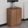 Kit 5 Peças com Mesa em L, Armário Alto, Gaveteiro, Estante e Armário Baixo Espresso Móveis - 4