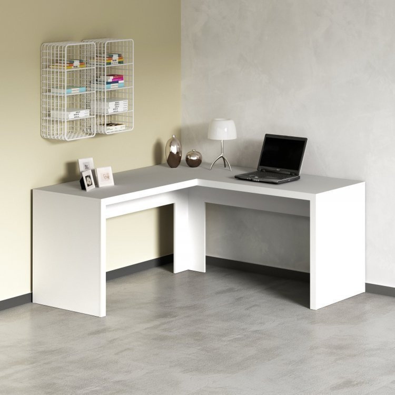 Conjunto Home Office 5 Peças com 1 Mesa 1 Armário 1 Gaveteiro 1 Estante 1 Balcão Espresso Móveis - 17