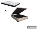 Ver imagem 1 de Cama Box Baú Solteiro Conforto Suede Bege + Colchão Solteiro Conforto Espuma D23 com Eps 17x88x188