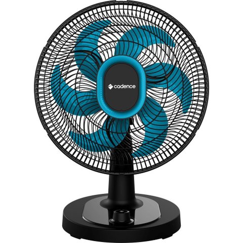 Ventilador de Mesa Cadence Refresh Turbo Pro 6 Pás Preto e Azul vtr420 220v