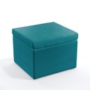 Ver imagem 3 de Kit Poltrona Nina Rodapé com Puff Quasar Suede Azul Turquesa Aradecor