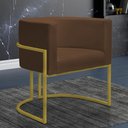 Ver imagem 5 de Kit 2 Poltronas Decorativa Nayara Base Ferro Dourado Twdecora Suede