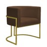 Kit 2 Poltronas Decorativa Nayara Base Ferro Dourado Twdecora Suede - 2