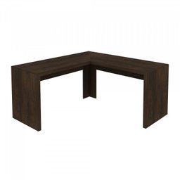 Kit 5 Peças com Mesa em L, Armário Alto, Gaveteiro, Estante e Armário Baixo Espresso Móveis - 11