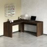 Kit 5 Peças com Mesa em L, Armário Alto, Gaveteiro, Estante e Armário Baixo Espresso Móveis - 12