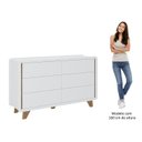 Ver mais imagens de Cômoda 6 Gavetas 100% Mdf Premium com Corrediças Telescópicas e Pés Elevados Mabel