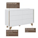 Ver imagem 6 de Cômoda 6 Gavetas 100% Mdf Premium com Corrediças Telescópicas e Pés Elevados Mabel