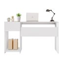 Ver imagem 5 de Escrivaninha Mesa Escritório Office Nt 2070 1 Gaveta 108cm Branco New