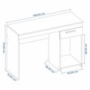 Ver imagem 3 de Escrivaninha Mesa Escritório 108cm 1 Gaveta Office NT 2070