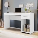 Ver imagem 1 de Escrivaninha Mesa Escritório Office Nt 2070 1 Gaveta 108cm Branco New