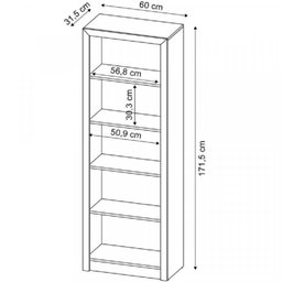 Kit 5 Peças com Mesa para Escritório, Armário Baixo, Armário Alto, Estante e Gaveteiro - 7