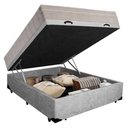 Ver imagem 5 de Cama Box Baú Casal Suede + Colchão Sereneprime Molas Ensacadas 138x188x69 Cinza