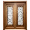 Ver imagem 2 de Porta Dupla Madeira Maciça/ferro Completa 186x213x14cm Cedro Rosa