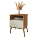 Ver imagem 7 de Mesa de Cabeceira Kit 2 45cm 1 Gaveta Caribe B02 Naturalle/off White - Mpozenato