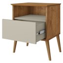 Ver imagem 6 de Mesa de Cabeceira Kit 2 45cm 1 Gaveta Caribe B02 Naturalle/off White - Mpozenato