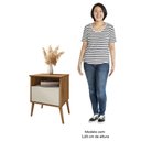 Ver imagem 5 de Mesa de Cabeceira Kit 2 45cm 1 Gaveta Caribe B02 Naturalle/off White - Mpozenato