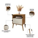 Ver imagem 3 de Mesa de Cabeceira Kit 2 45cm 1 Gaveta Caribe B02 Naturalle/off White - Mpozenato