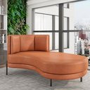 Ver imagem 5 de Sofá Chaise Longue Sala de Estar Living Lucca Direito D02 Couríssimo Camel B-14 - Lyam Decor