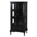 Ver imagem 2 de Cristaleira de Madeira 2 Portas 1 Gaveta e Pés Luiz Xv - Preto Laca