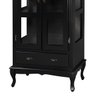 Cristaleira de Madeira 2 Portas 1 Gaveta e Pés Luiz Xv - Preto Laca - 4