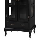 Ver imagem 4 de Cristaleira de Madeira 2 Portas 1 Gaveta e Pés Luiz Xv - Preto Laca