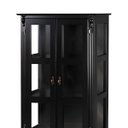 Ver imagem 3 de Cristaleira de Madeira 2 Portas 1 Gaveta e Pés Luiz Xv - Preto Laca