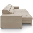 Ver imagem 6 de Sofá Retrátil Reclinável para Sala de Estar Living 290cm Clara M03 Veludo Bege - Lyam Decor