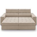 Ver imagem 3 de Sofá Retrátil Reclinável para Sala de Estar Living 290cm Clara M03 Veludo Bege - Lyam Decor