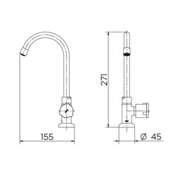 Torneira de Pia Docol Nova Riva para Lavatório, Cromado - 2